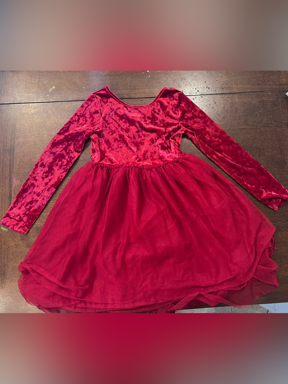 Cat & Jack Red Velvet Bodice Tulle Skirt Dress size small